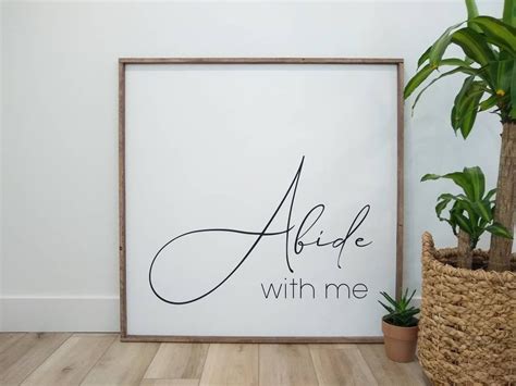 Abide With Me Sign Abide Wall Art Large Wood Sign Hymn - Etsy