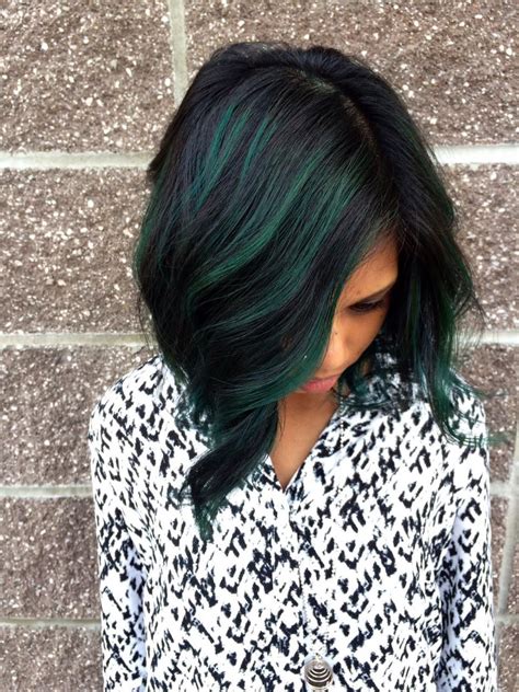 TRANSFORMATION: Pretty and Fun Dimension With Peacock Green | Green hair, Dark green hair, Green ...