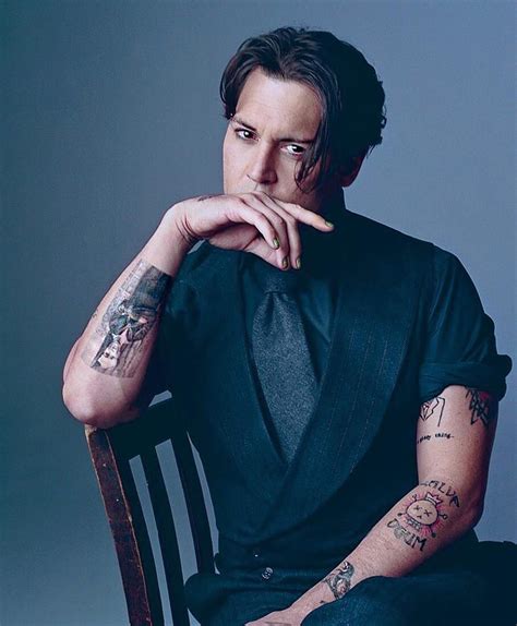 The Johnny Depp tattoos Star of Pirates of the Carribean - Tattooneo