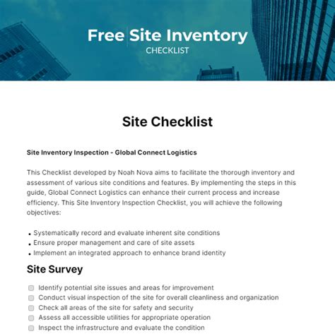 FREE Site Checklist - Edit Online & Download | Template.net