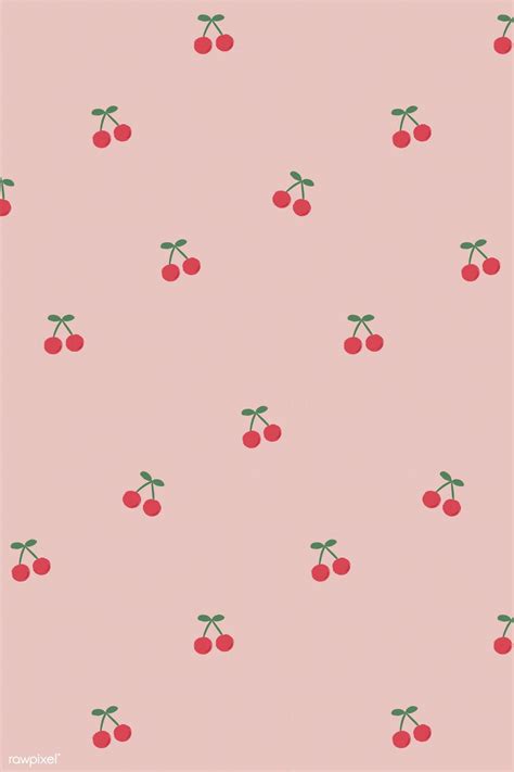 Download premium vector of Red hand drawn cherry seamless pattern on ...