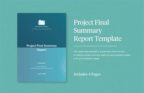 Project Final Summary Report Template in Word, PDF, Google Docs - Download | Template.net