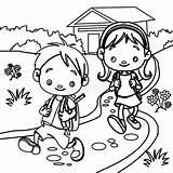 Boy Walking Coloring Pages sketch template
