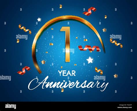 Template Logo 1 Years Anniversary Vector Illustration EPS10 Stock Vector Image & Art - Alamy