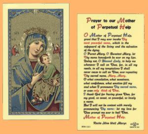 Prayer To Our Mother Of Perpetual Help: Holy Card