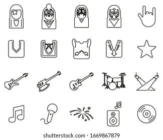 Kiss Band Icons Black White Thin Stock Vector (Royalty Free) 1669867879 ...