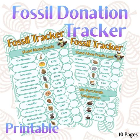 Printable Fossil Museum Donation Tracker Free Checklist / - Etsy in ...