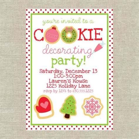 Christmas Cookie Decorating Party Invitation PDF by 5foot12studio ...