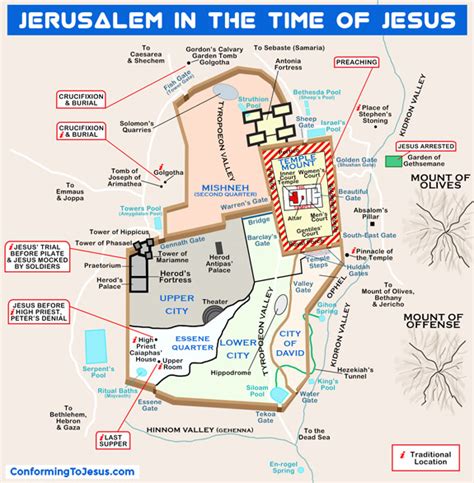 Jerusalem in Jesus' Time Map - New Testament Times Jerusalem