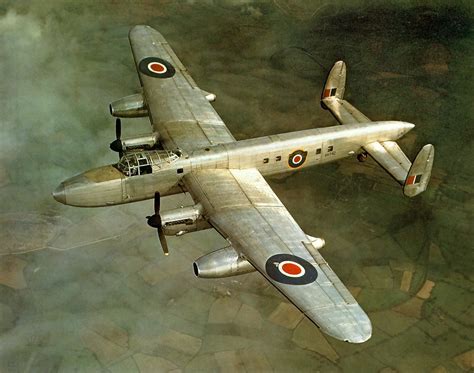 An Avro Lancastrian III flying on the power of two Rolls-Royce Nene jet ...