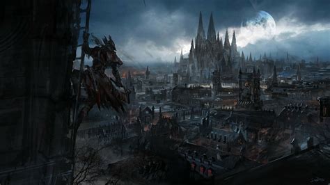 Bloodborne Cityscape Fantasy HD Wallpaper