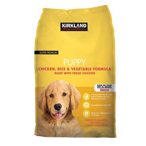 Kirkland Signature Super Premium Chicken Rice & Vegetable Puppy Food 20 Pounds | eBay