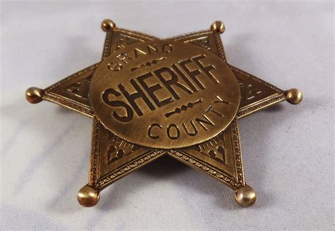 Gold Grand County Sheriff Badge - Ranger/Police/Cowboy Wild West ...