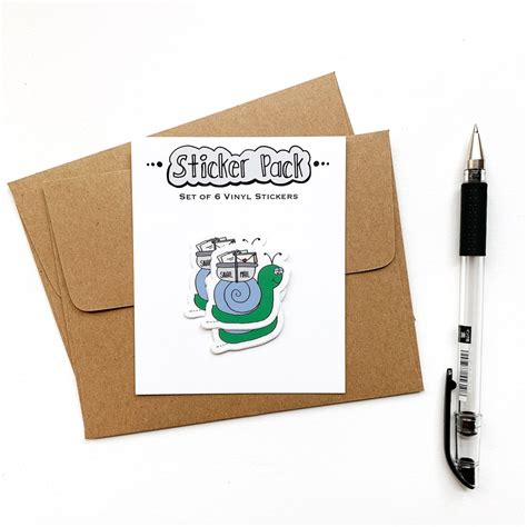 Snail Mail Sticker Set Funny Stickers Mailing Stickers - Etsy