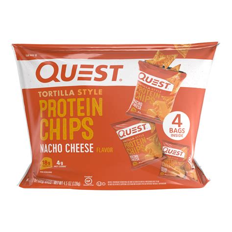 Quest Tortilla Style Protein Chips, Nacho Cheese, 1.1oz, 4 Count ...