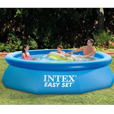 Intex 10' x 30" Easy Set Above Ground Inflatable Family Swimming Pool w ...