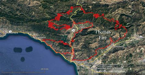 Thomas Fire continues to march to the west - Wildfire Today