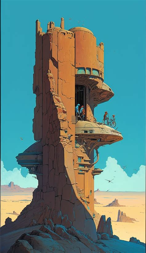 moebius, stronghold --aspect 9:16 in 2023 | Sci fi landscape, Moebius art, Sci fi concept art