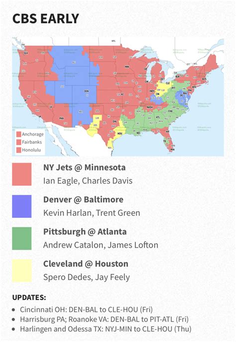 NFL Week 13 TV Coverage Map - Sports Illustrated Arizona Cardinals News ...