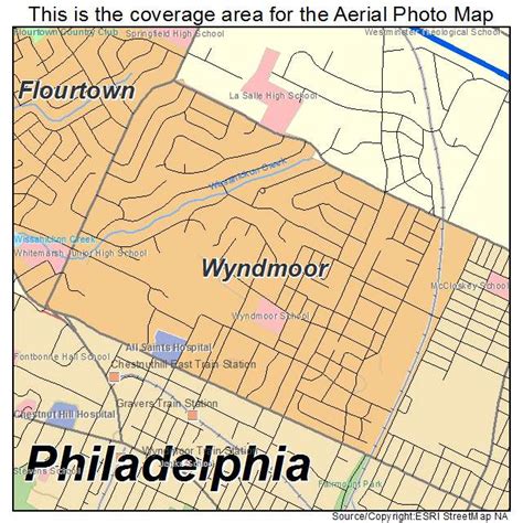 Aerial Photography Map of Wyndmoor, PA Pennsylvania