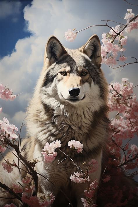 Spring wolf, Wildlife painting wallpaper Art, Husky, Animals, Wildlife Paintings, Wolf, Animals ...