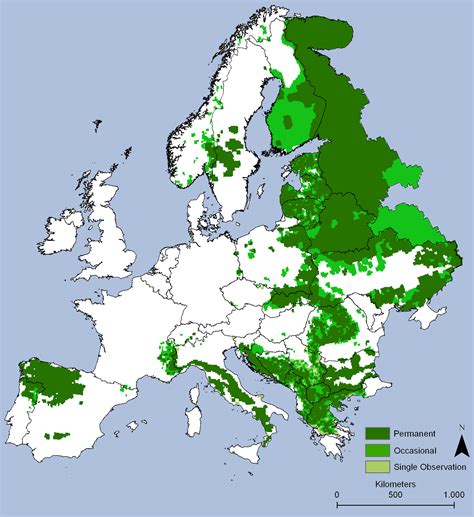 Wolf range in Europe (2000) [2000x2185] : MapPorn