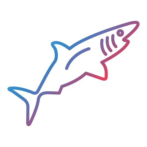 Shark Line Gradient Icon 18717673 Vector Art at Vecteezy