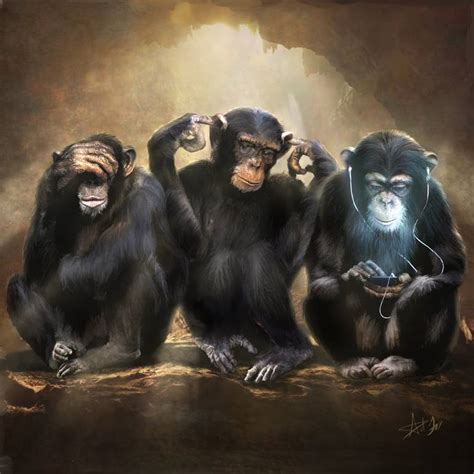 Three Wise Monkeys *Augmented Reality Animation* Painting by Ant Fox ...