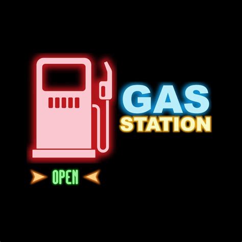 Premium Vector | GAS STATION NEON SIGN