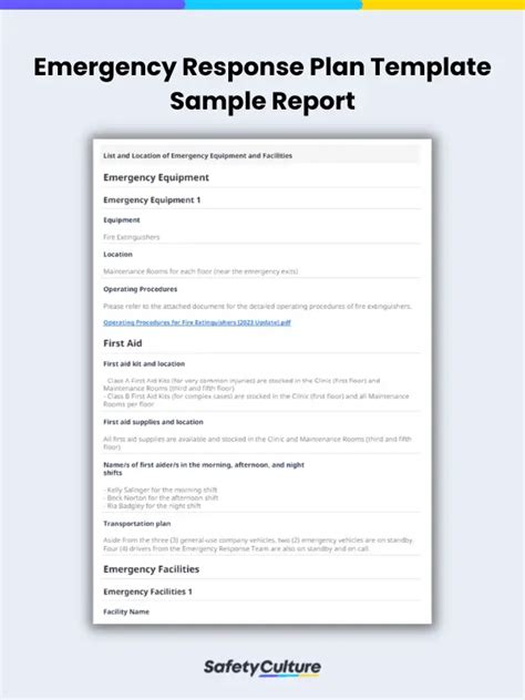 Free Emergency Response Plan Template | PDF | SafetyCulture