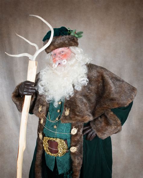 Father Christmas English Style, Green with Brown fur and elbow length cape - Pro Santa Shop ...