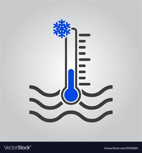 Cold water temperature icon icy liquid symbol Vector Image