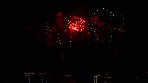 Festive fireworks in the night city. Colorful fireworks in the sky 27574236 Stock Video at Vecteezy