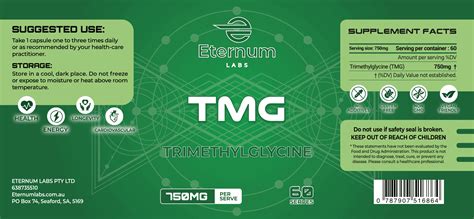 Trimethylglycine 750mg Capsule - Eternum Labs Australia