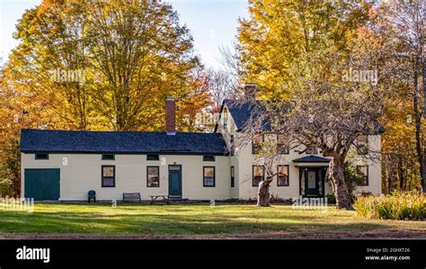 A old colonial home on the town common in Nelson, New Hampshire Stock ...