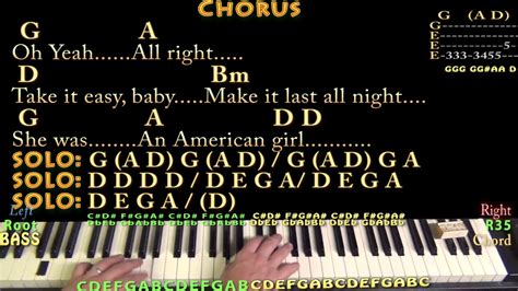 American Girl (Tom Petty) Piano Cover Lesson in D with Chords/Lyrics ...