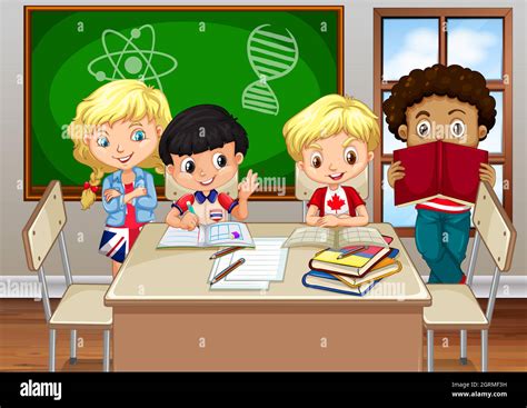 Children studying in the classroom Stock Vector Image & Art - Alamy