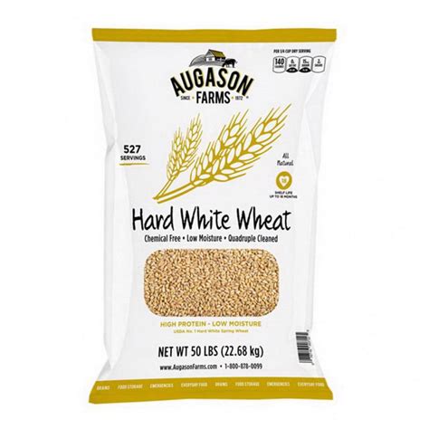 Augason Farms 1-64200 Hard White Wheat, 527 Servings, 18 Month Shelf ...