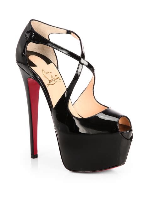 Lyst - Christian Louboutin Exagona Patent Leather Crisscross Pumps in Black