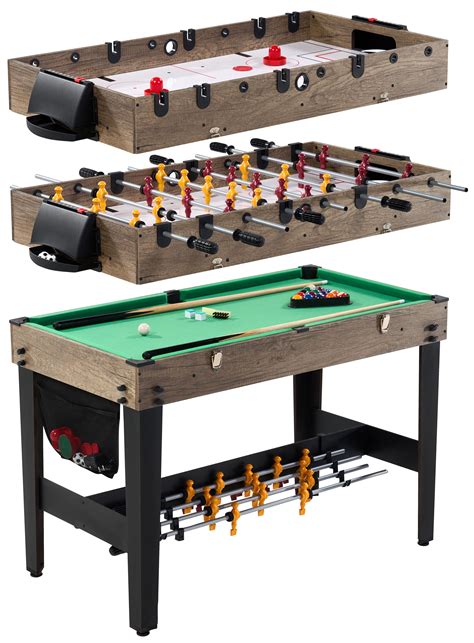 Buy MD Sports 48 Inch 3-in-1 Combo Game Table, Air Powered Hockey, Foosball and Billiards, Green ...