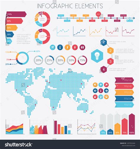 Infographic Elements Set Data Analysis Charts: vector de stock (libre de regalías) 1207552444 ...