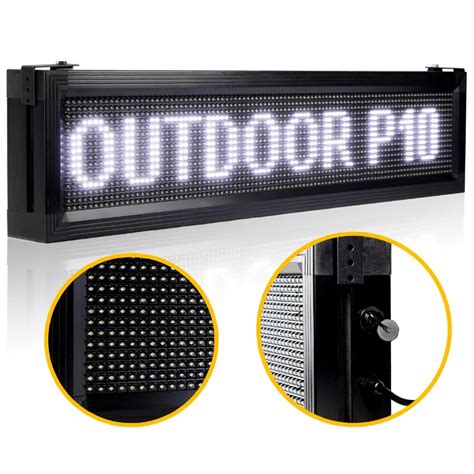 White P10 Outdoor LED Sign Board Waterproof LAN Programmable Display Scrolling Advertising ...