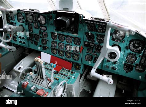 Plane cockpit interior Stock Photo - Alamy