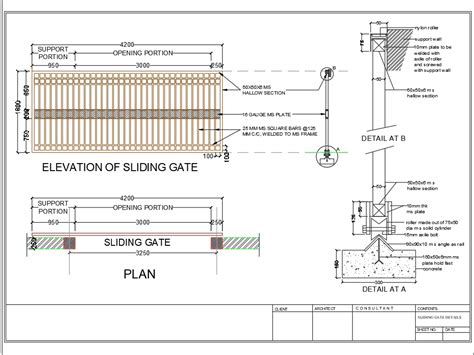 Sliding gate in AutoCAD | Download CAD free (73.5 KB) | Bibliocad