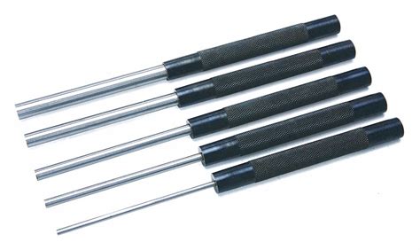 Long Drive Pin Punch Set,8" L,Steel - Grainger