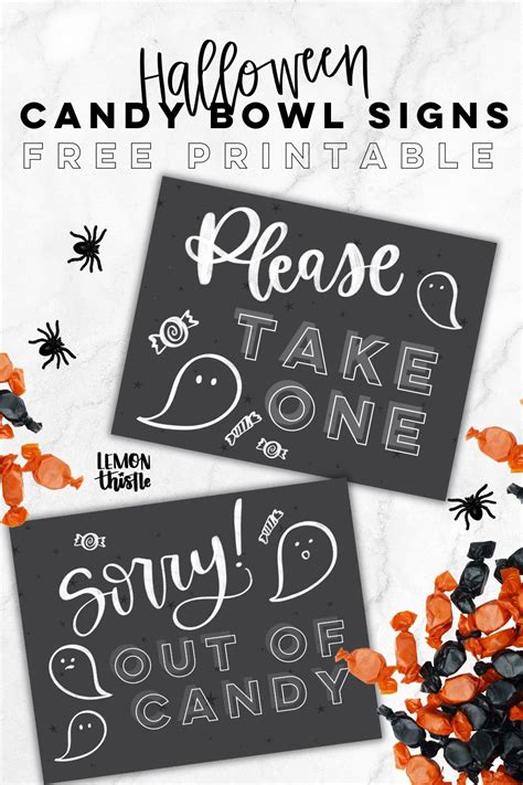 Printable Halloween Candy Bowl Signs - Printable Word Searches