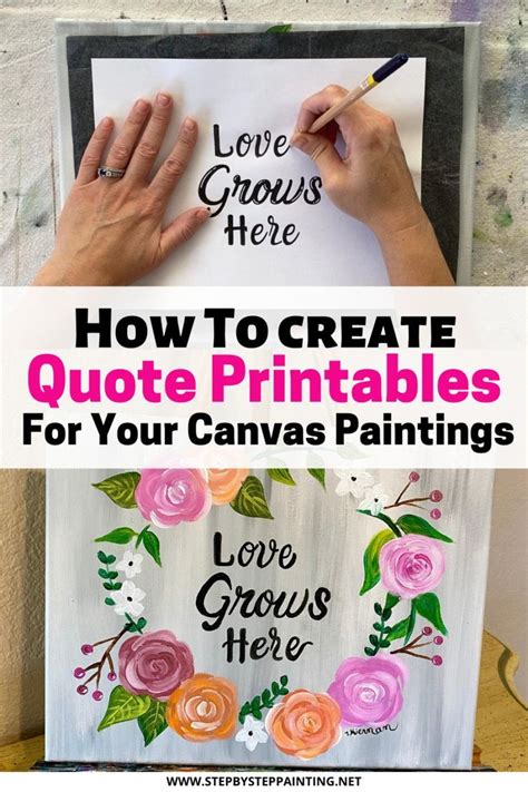 How To Create & Transfer Quotes On Your Paintings | Canvas painting diy, Floral painting, Canvas ...