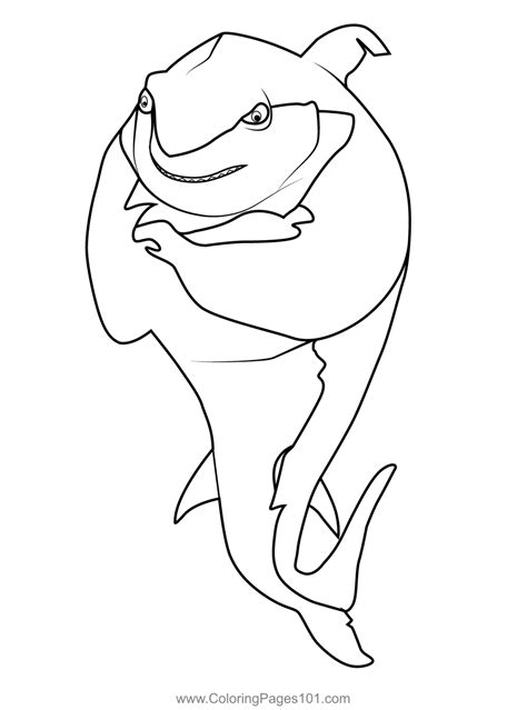 Frankie Shark Tale Coloring Page for Kids - Free Shark Tale Printable ...