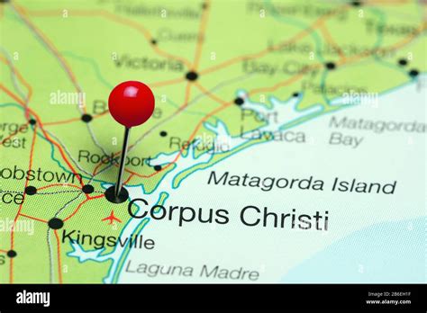 Corpus Christi pinned on a map of Texas, USA Stock Photo - Alamy