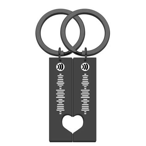 Personalized Couple Keychain Spotify Code Heart Design Unique Gift for Valentine's Day ...